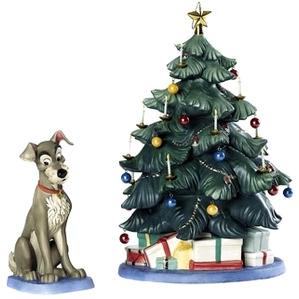 WDCC Disney Classics-Lady And The Tramp Tramp And Tree At Home For Christmas