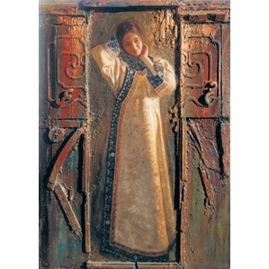 George Tsui-The Red Door Chiarograph on Paper