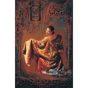 George Tsui-The Mask Chiarograph on Paper