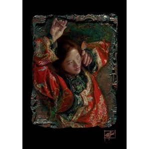 George Tsui-Red Butterfly Chiarograph on Paper