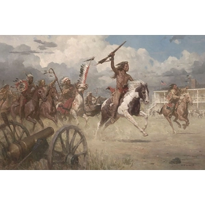 Z.S. Liang-The Charge of Crazy Horse on Fort Laramie1864