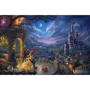 Thomas Kinkade Disney-Beauty and the Beast Dancing in the Moonlight