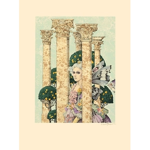 James Christensen-Finding Fish By James Christensen Hand Colored Print