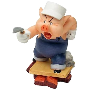 WDCC Disney Classics-Three Little Pigs Practical Pig Work And Play Don't Mix